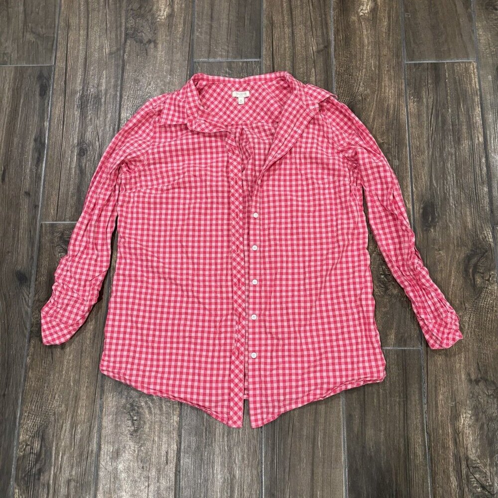 Talbots Pink White Plaid Button Down Medium (125)